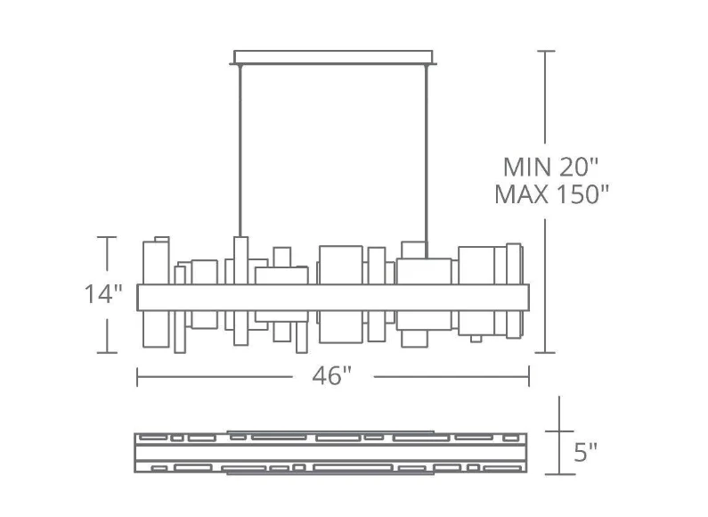 Alabaster Acropolis LED Linear Chandelier - Image 9