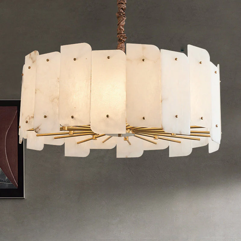 Alabaster Lorry Modern Round Chandelier - Image 13