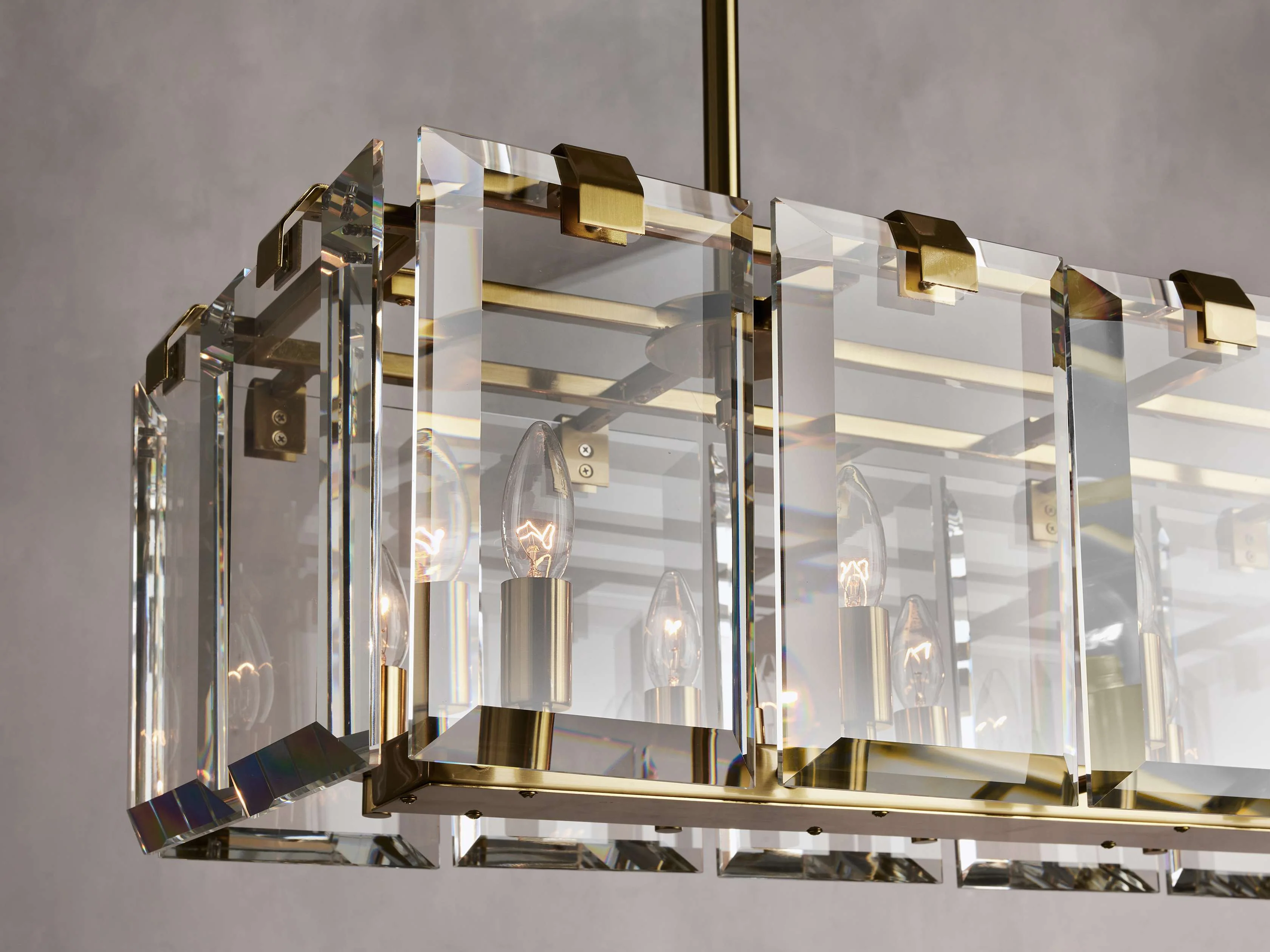 Amaya Delicate Crystal Rectangular Chandelier - Image 3
