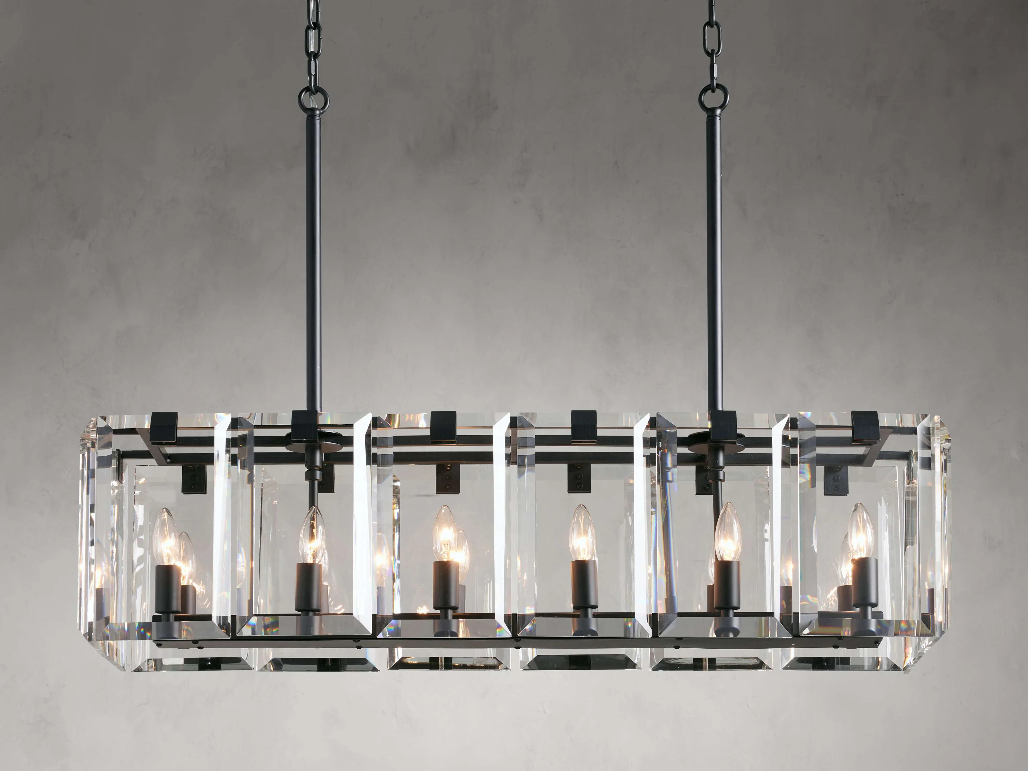 Amaya Delicate Crystal Rectangular Chandelier - Image 6
