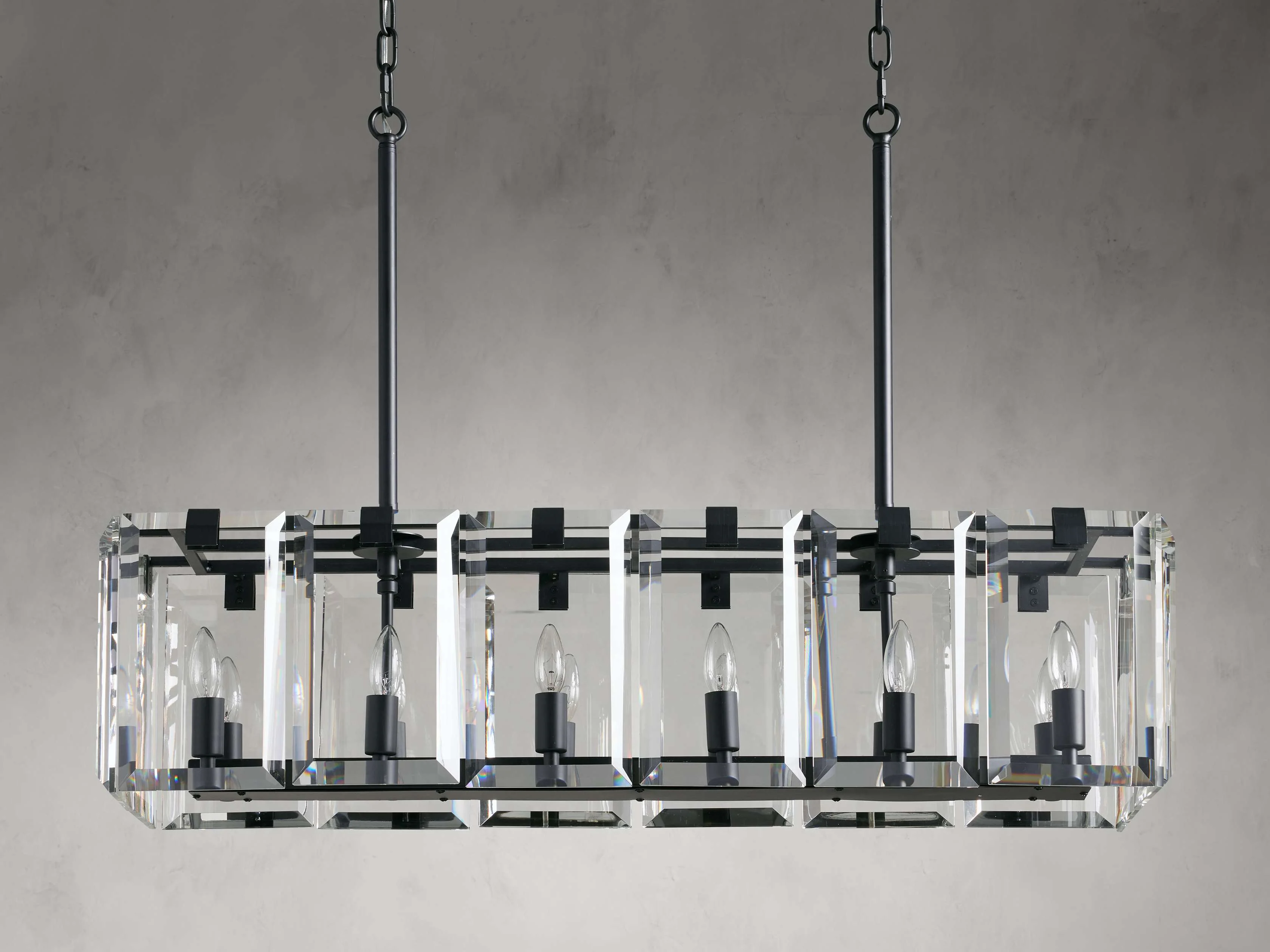 Amaya Delicate Crystal Rectangular Chandelier - Image 7