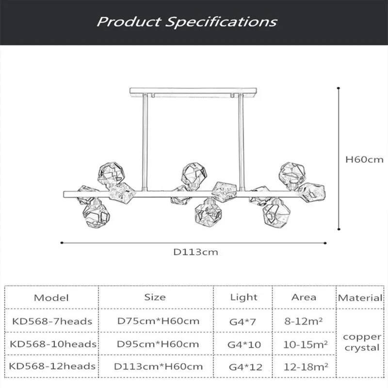 Angle Faceted Crystal Linear Chandelier - Image 19