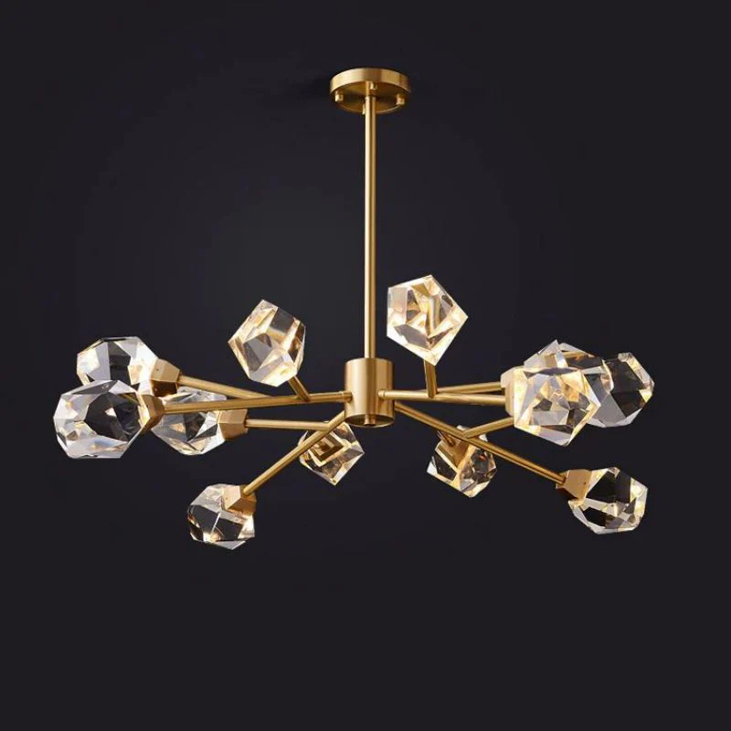 Angle Faceted Crystal Round Chandelier - Image 3