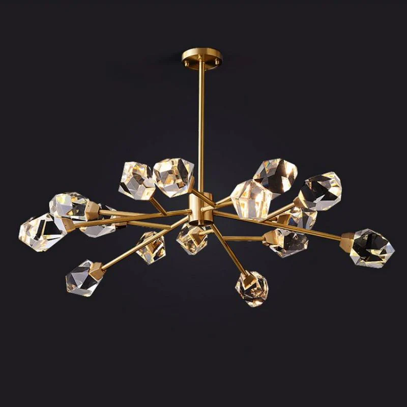 Angle Faceted Crystal Round Chandelier - Image 4