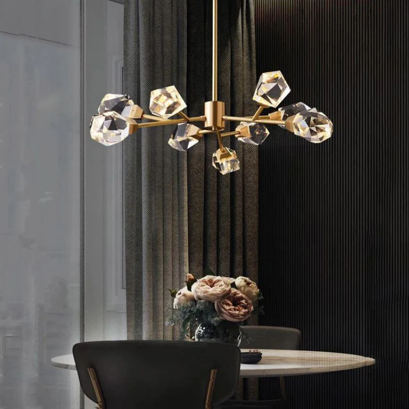 Angle Faceted Crystal Round Chandelier - Image 8