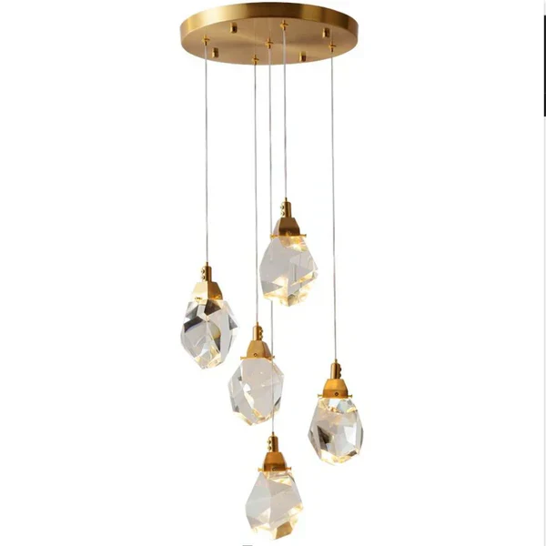 Angle Faceted Crystal Multi-Lights Round Chandelier - Image 10