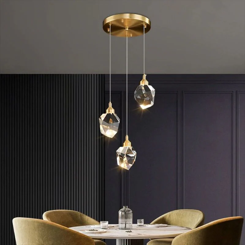 Angle Faceted Crystal Multi-Lights Round Chandelier - Image 11