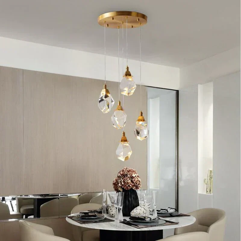 Angle Faceted Crystal Multi-Lights Round Chandelier - Image 12