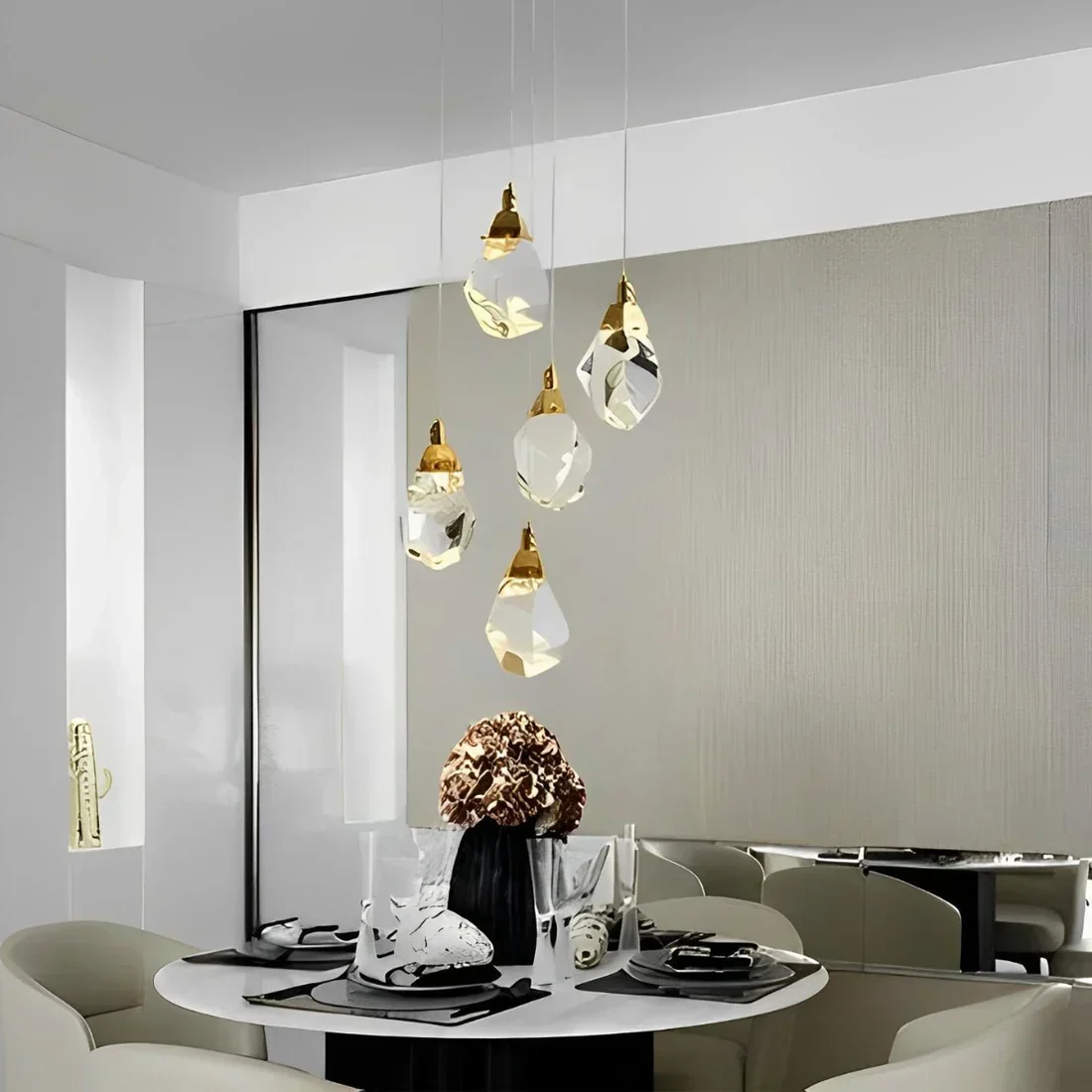Angle Faceted Crystal Multi-Lights Round Chandelier - Image 13