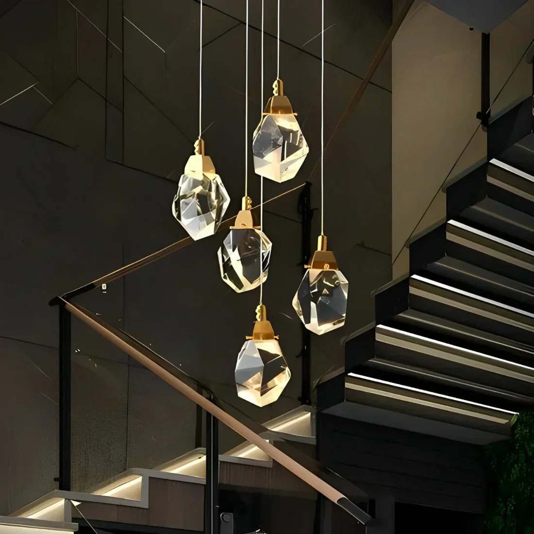 Angle Faceted Crystal Multi-Lights Round Chandelier - Image 14