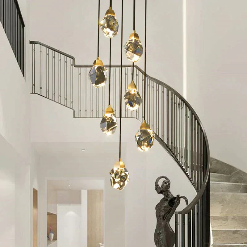 Angle Faceted Crystal Multi-Lights Round Chandelier - Image 16