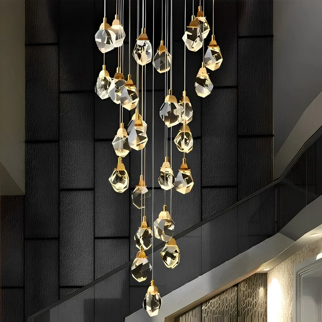 Angle Faceted Crystal Multi-Lights Round Chandelier - Image 17