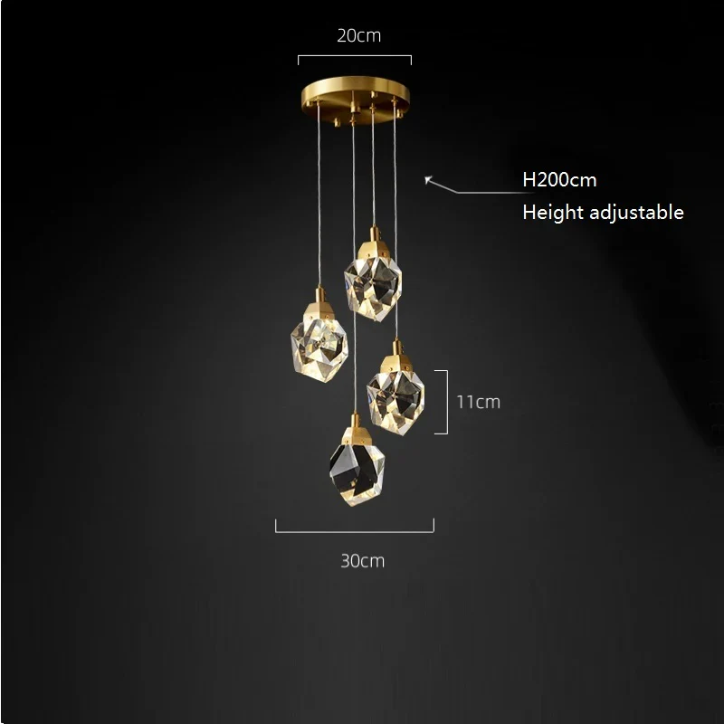 Angle Faceted Crystal Multi-Lights Round Chandelier - Image 3