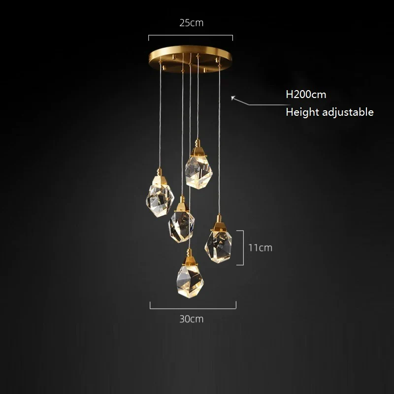 Angle Faceted Crystal Multi-Lights Round Chandelier - Image 4