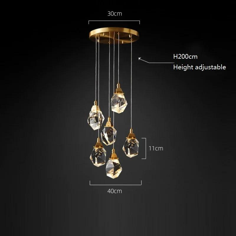 Angle Faceted Crystal Multi-Lights Round Chandelier - Image 5