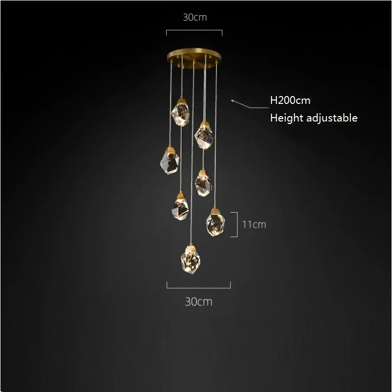Angle Faceted Crystal Multi-Lights Round Chandelier - Image 6