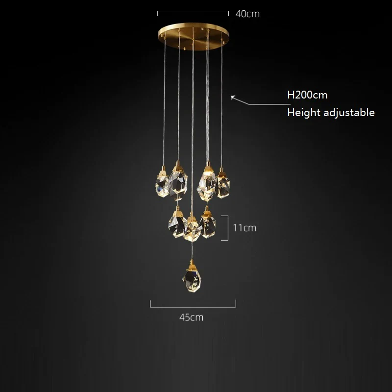 Angle Faceted Crystal Multi-Lights Round Chandelier - Image 7