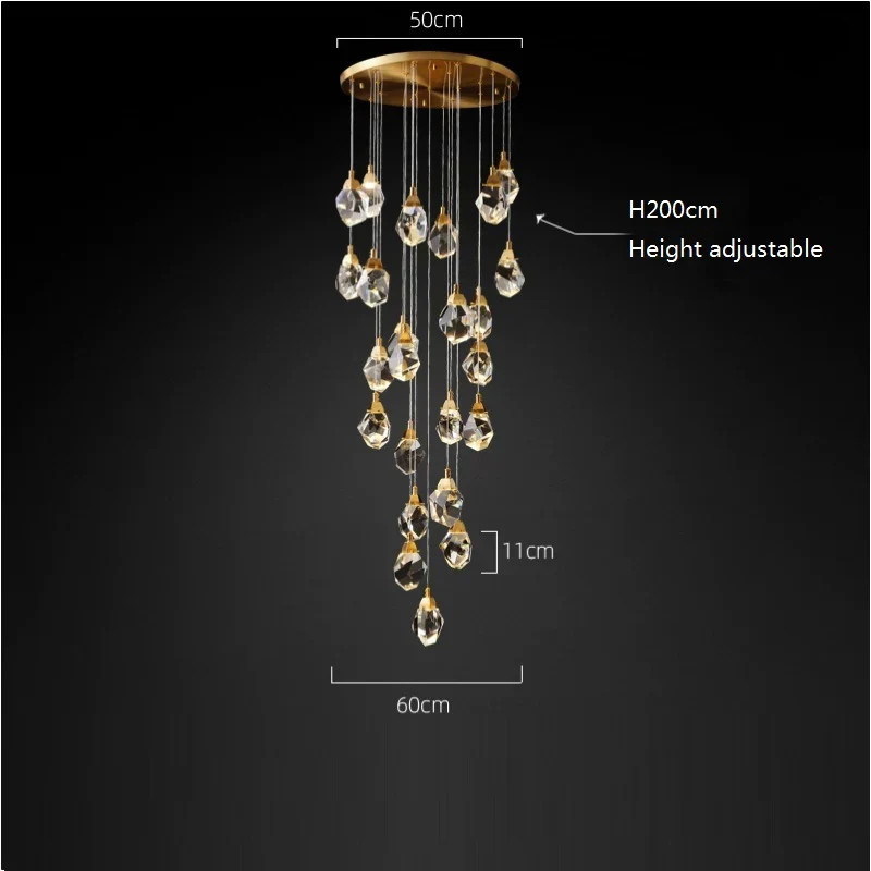 Angle Faceted Crystal Multi-Lights Round Chandelier - Image 8
