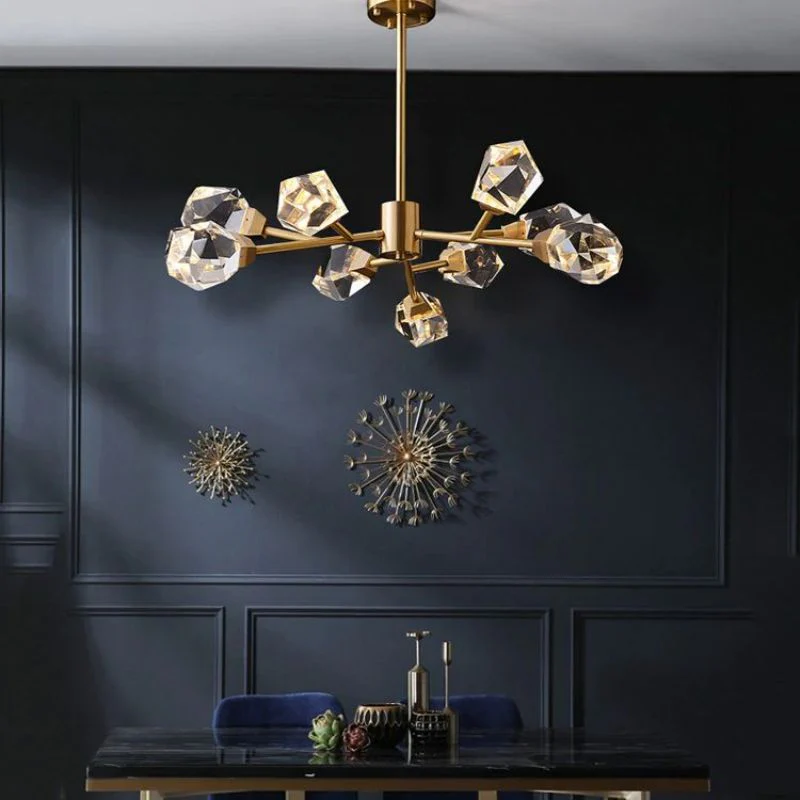 Angle Faceted Crystal Oval Chandelier - Image 3