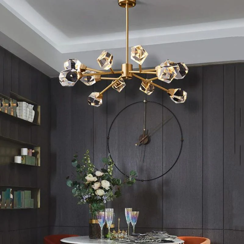 Angle Faceted Crystal Oval Chandelier - Image 4