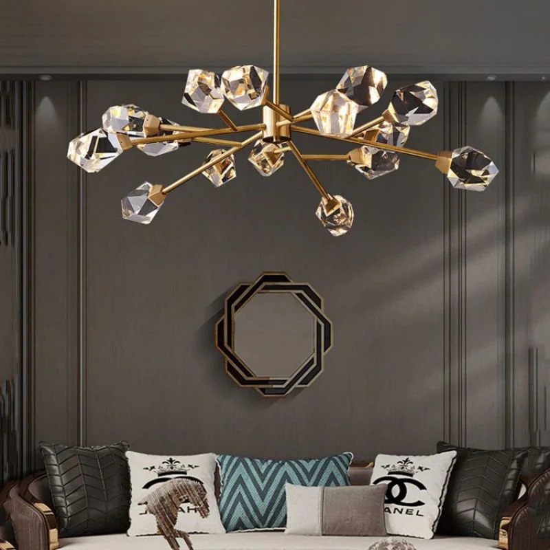 Angle Faceted Crystal Oval Chandelier - Image 6