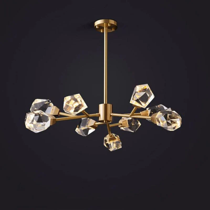 Angle Faceted Crystal Oval Chandelier - Image 7