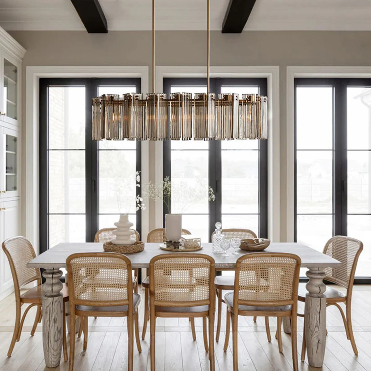 Delsie Reeded Glass Oval Chandelier - Image 4