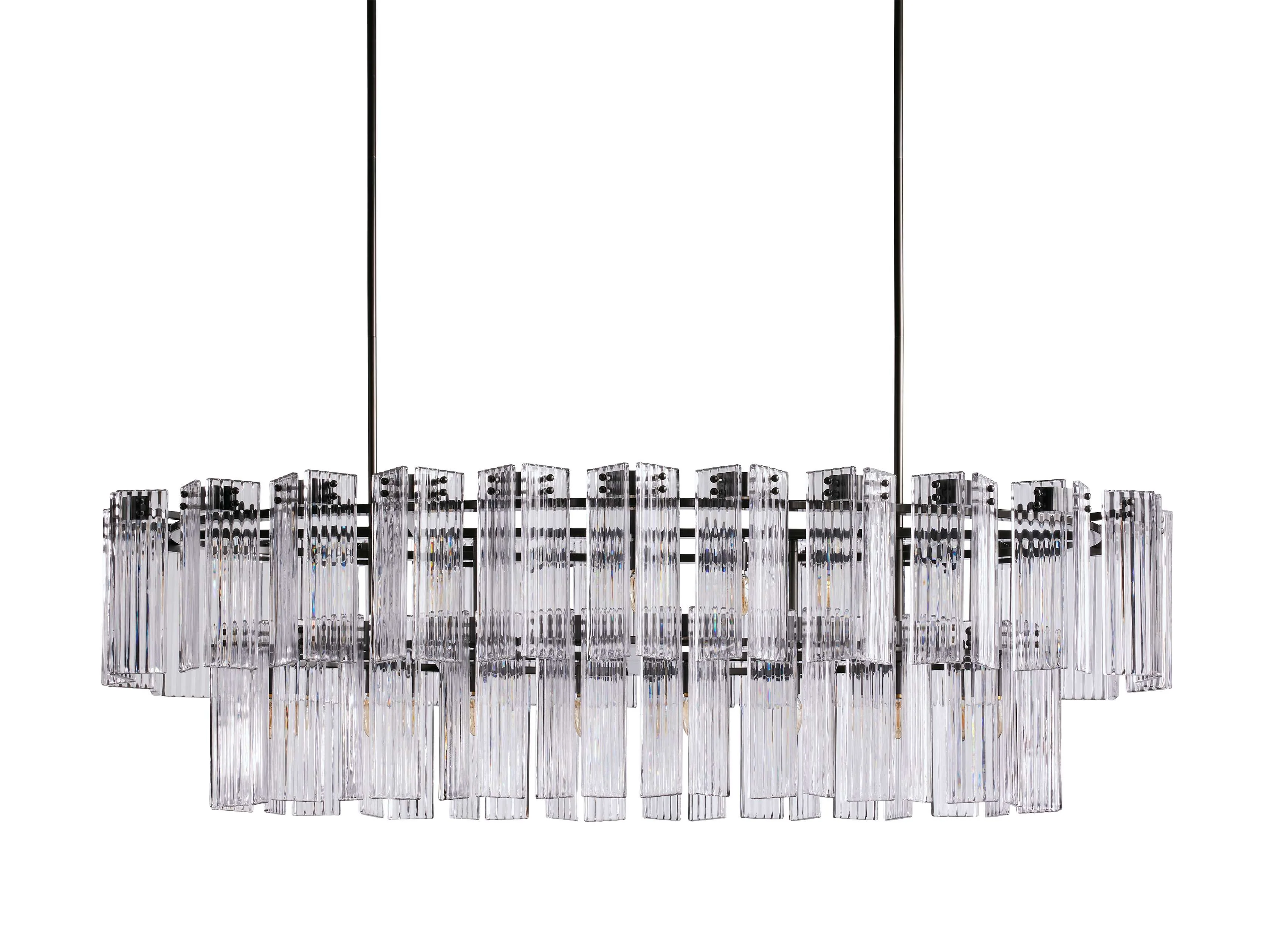 Delsie Reeded Glass Oval Chandelier - Image 60