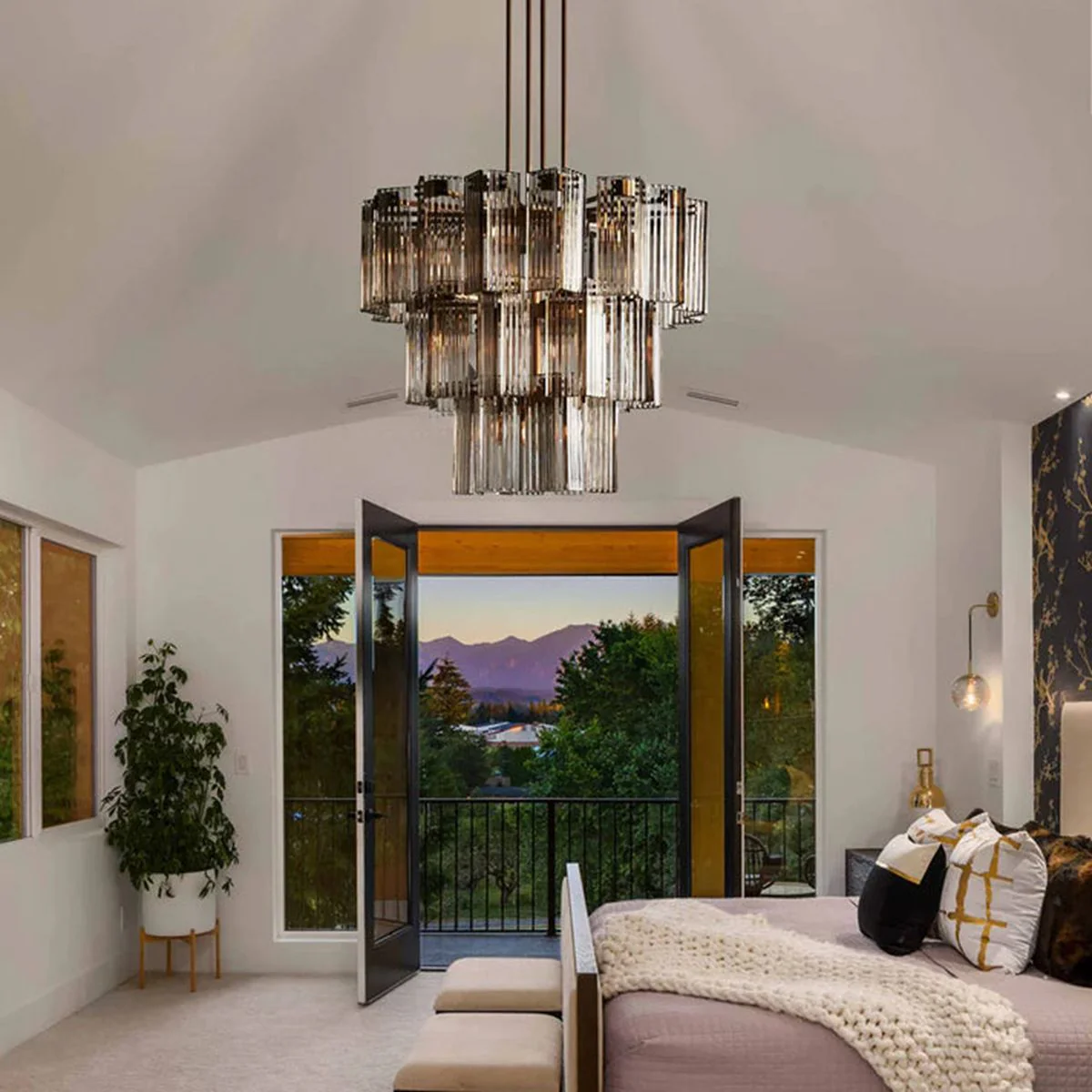 Delsie Reeded Glass Round Chandelier - Image 3