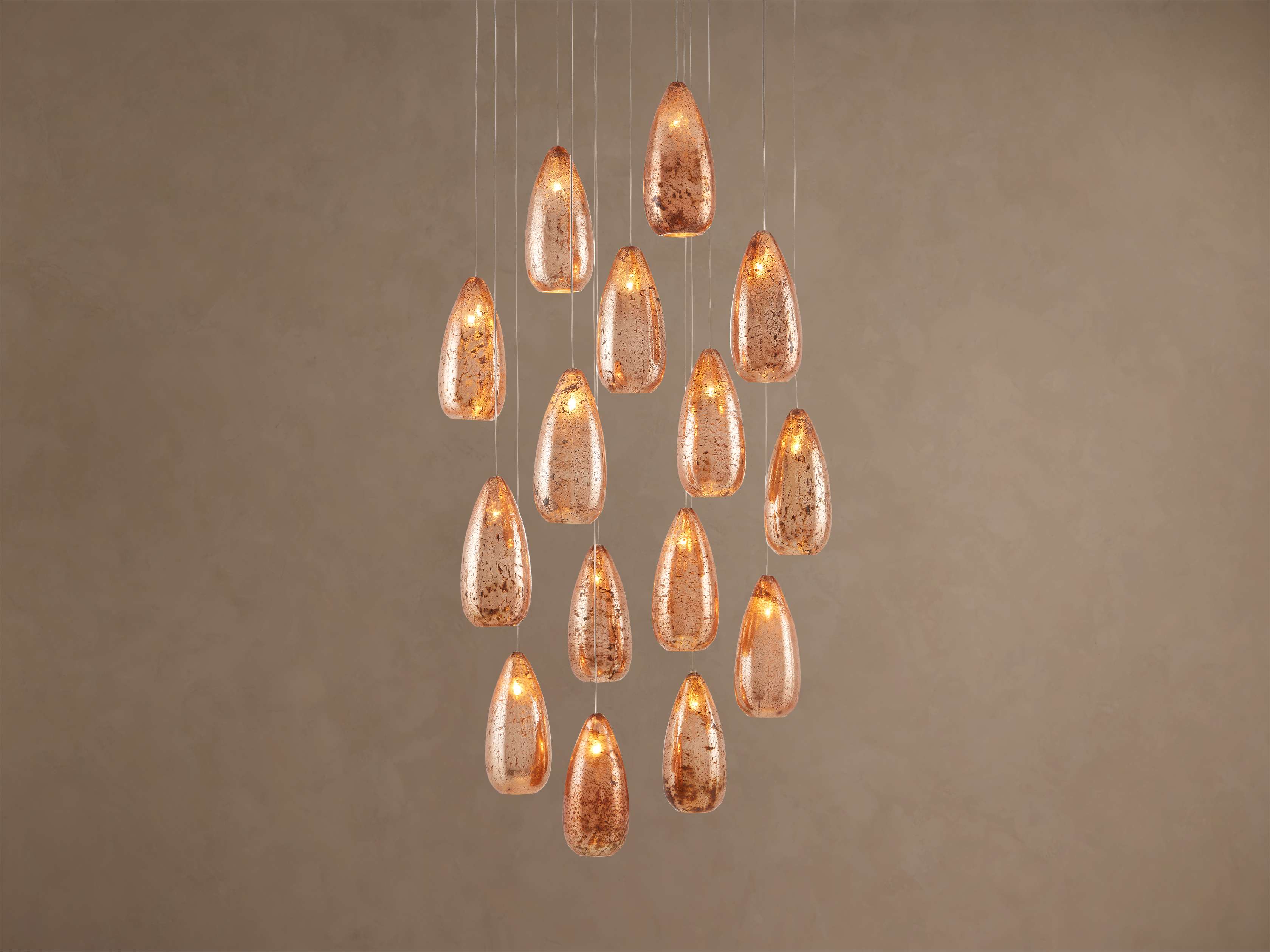 Edda Teardrop Cascade Round Chandelier