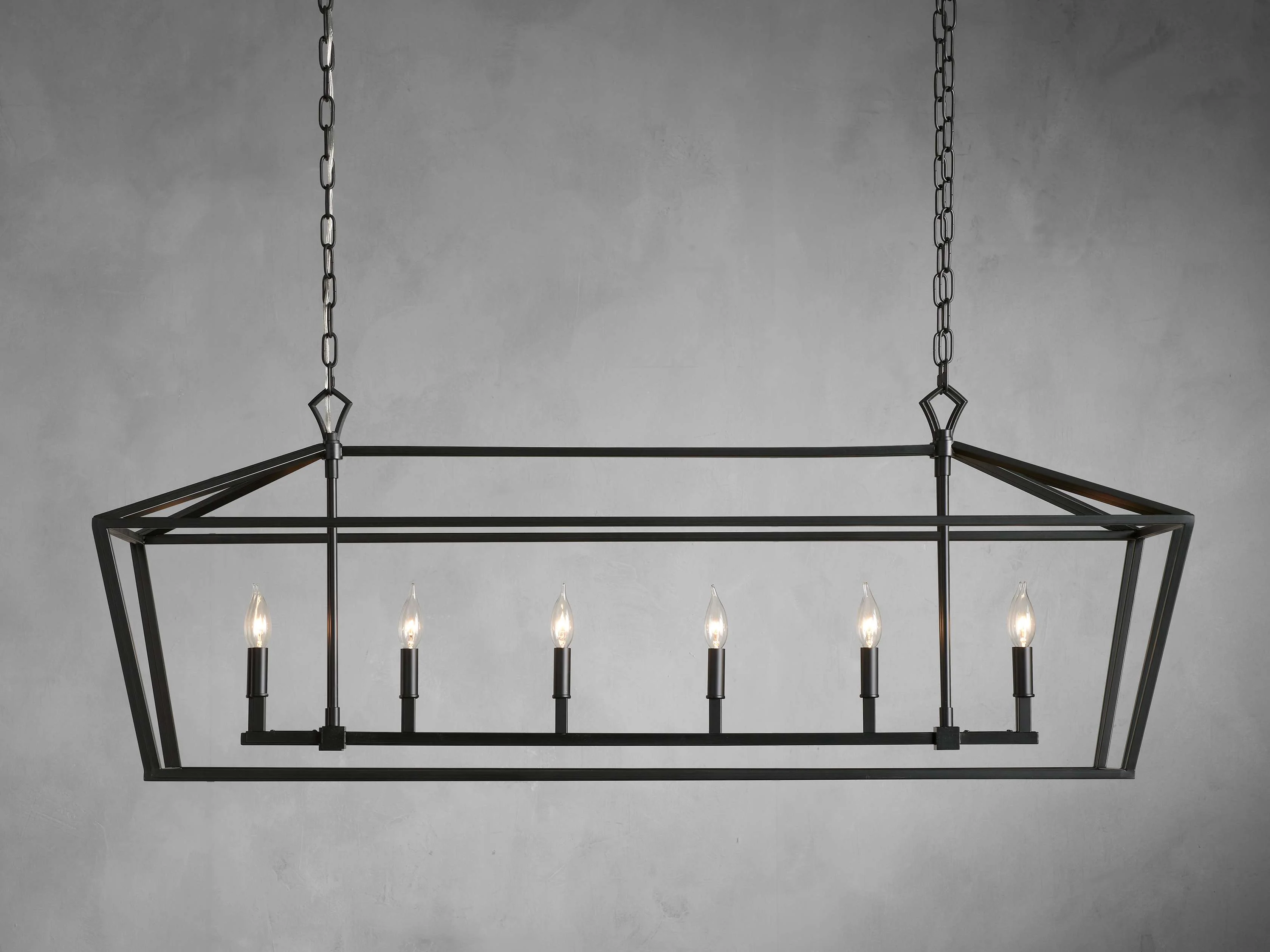Garnet Hand Forged Rectangular Chandelier - Image 13