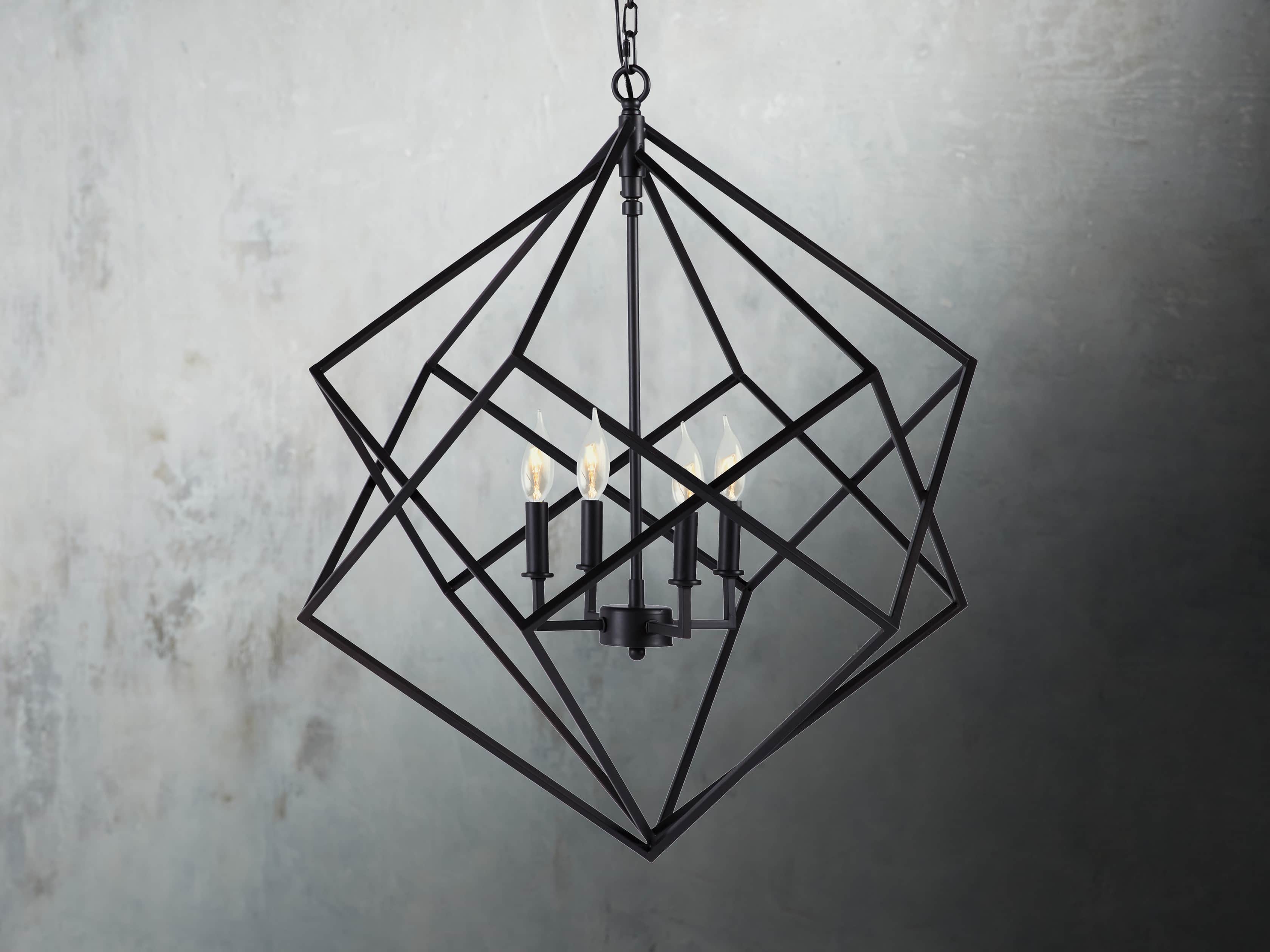 Geode Minimalist Geometric Frame Chandelier 30" - Image 5