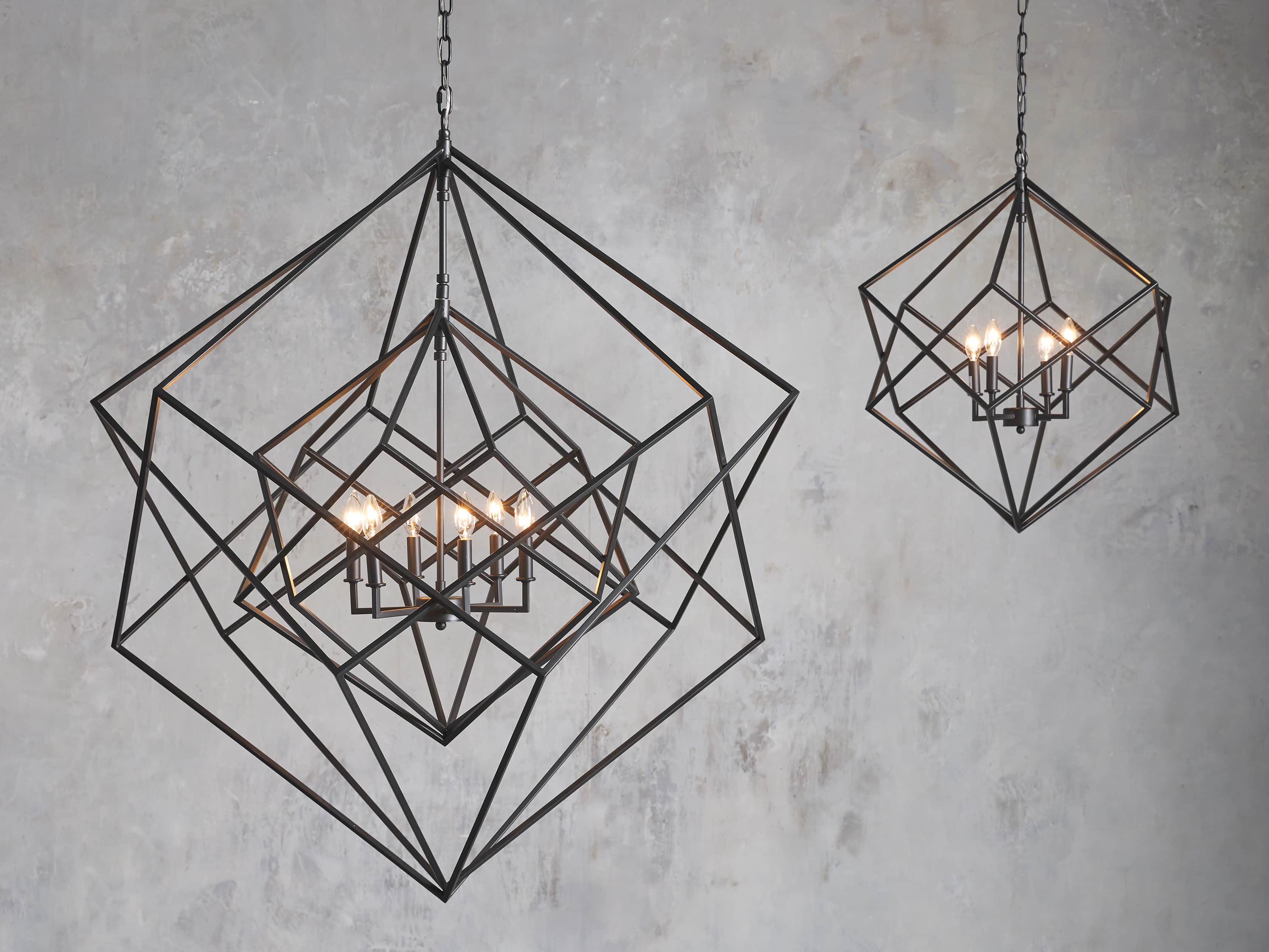 Geode Minimalist Geometric Frame Chandelier 30" - Image 6