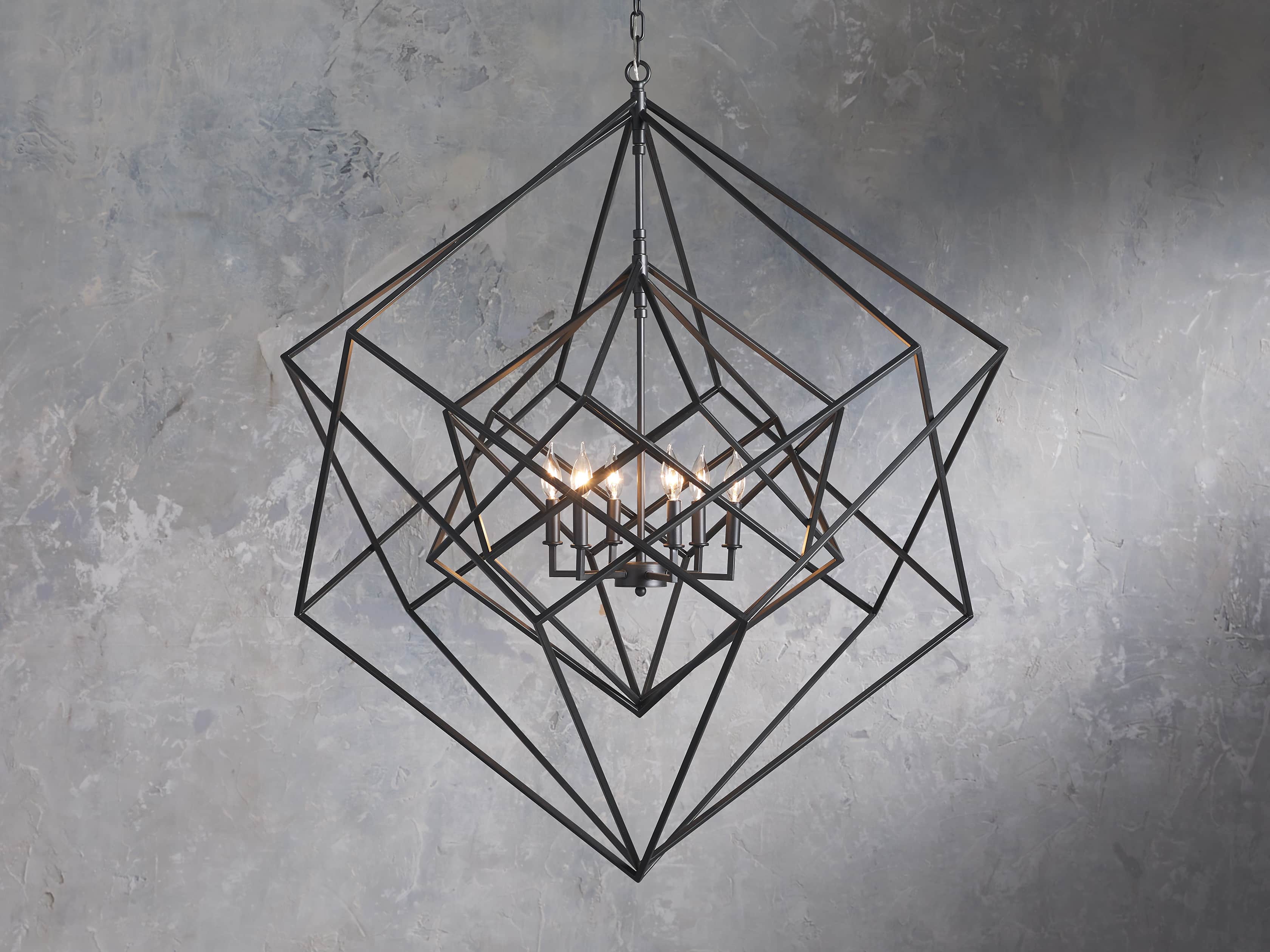 Geode Minimalist Geometric Frame Chandelier - Image 6