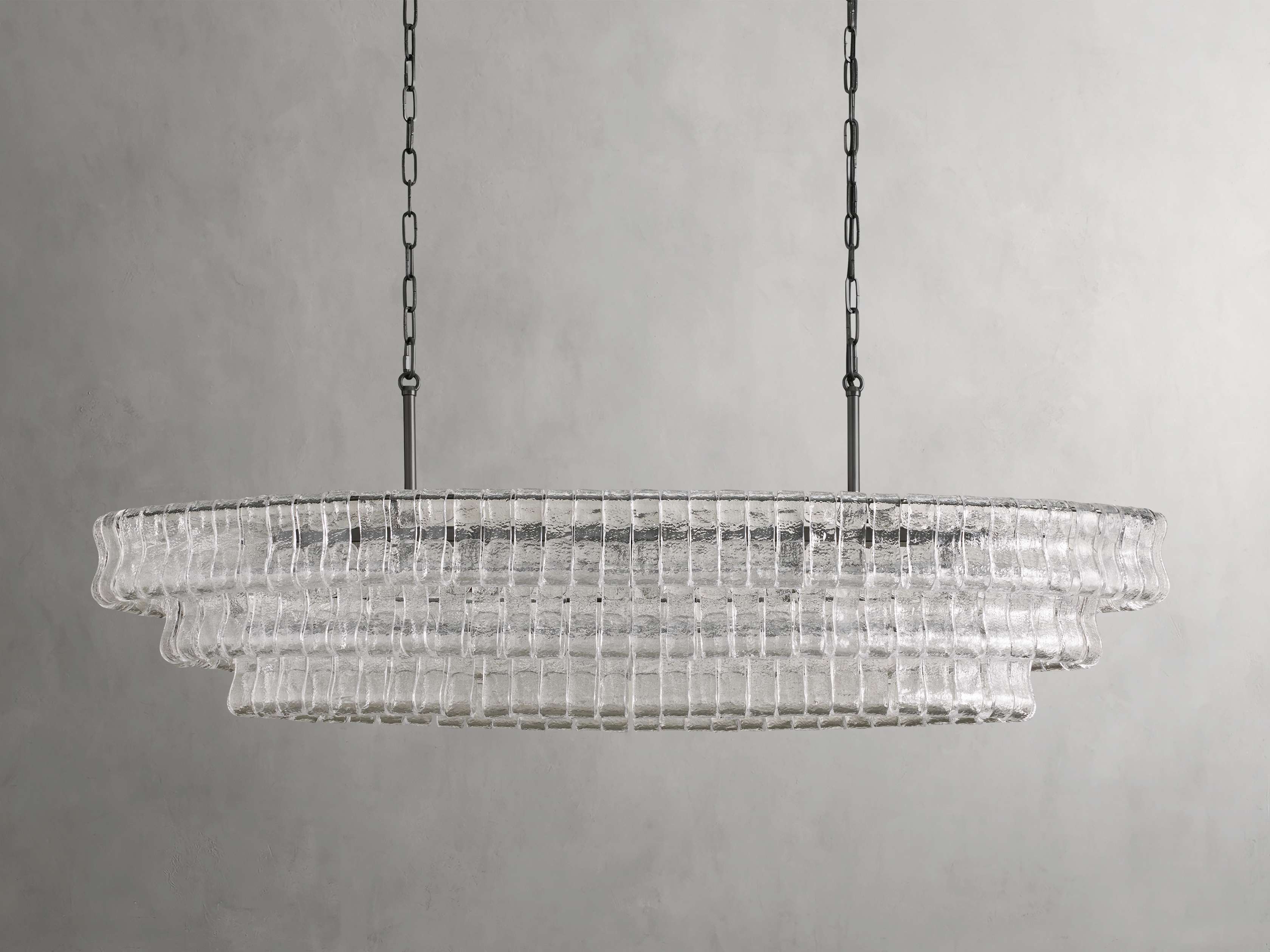 Ghiaccio Handcrafted Glass Oval Chandelier - Image 10