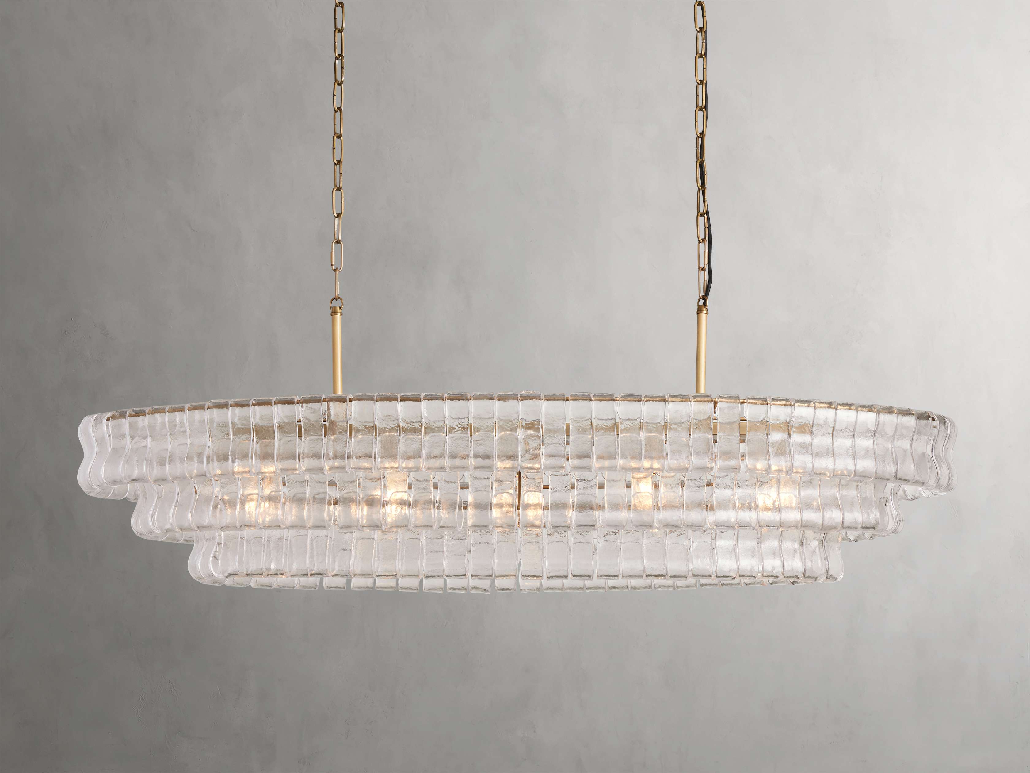 Ghiaccio Handcrafted Glass Oval Chandelier - Image 4