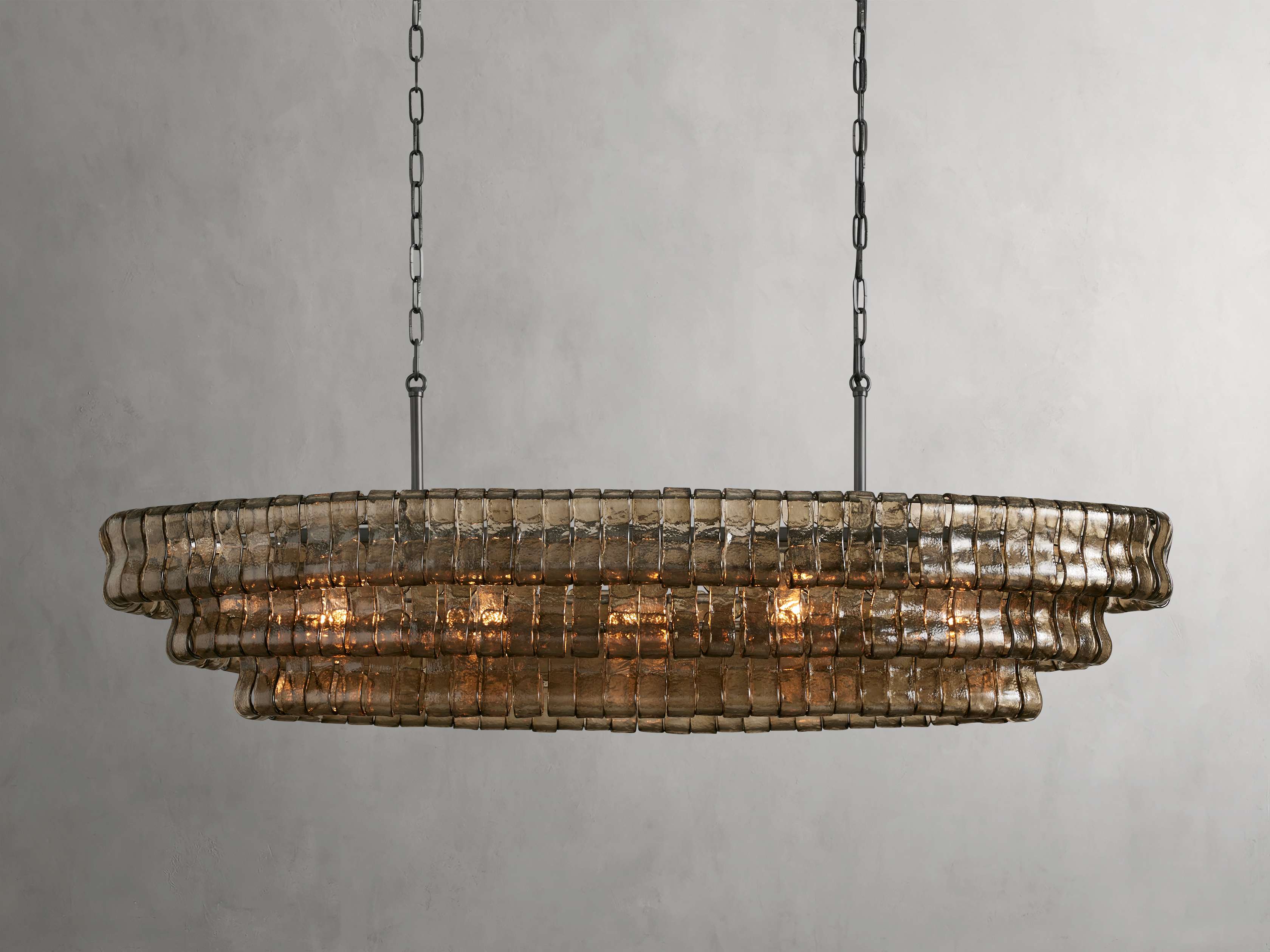 Ghiaccio Handcrafted Glass Oval Chandelier - Image 7