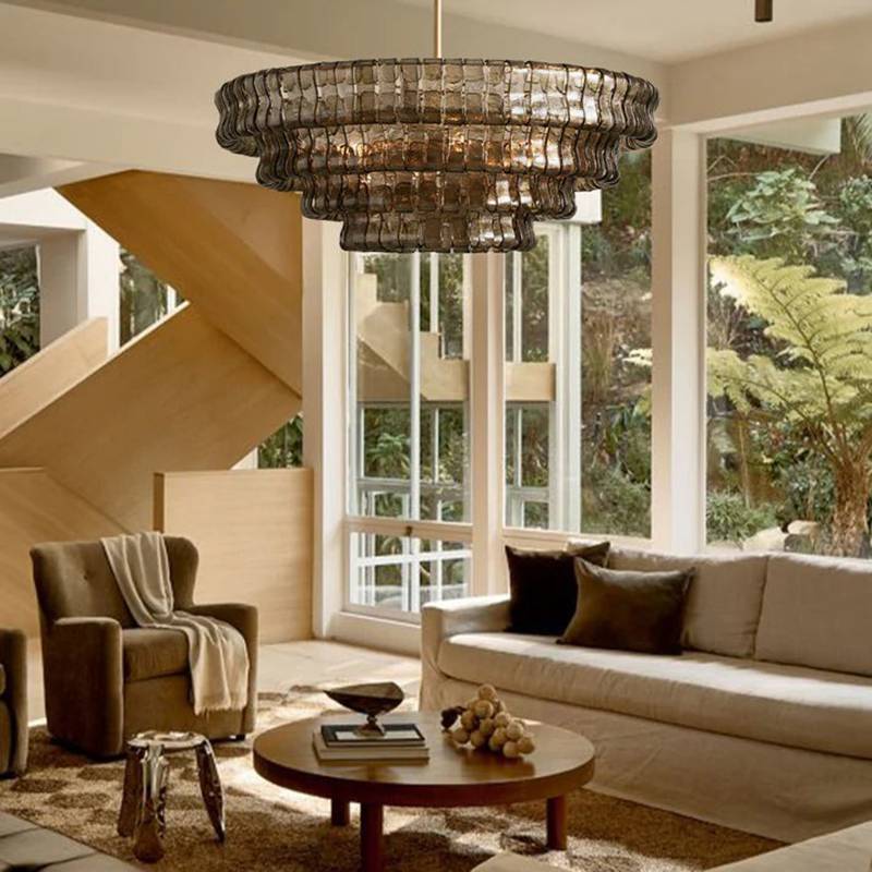Ghiaccio Handcrafted Glass Round Chandelier - Image 41