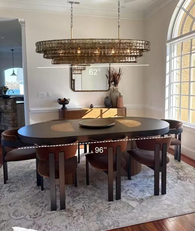 Ghiaccio Rippled Glass Oval Chandelier - Image 39