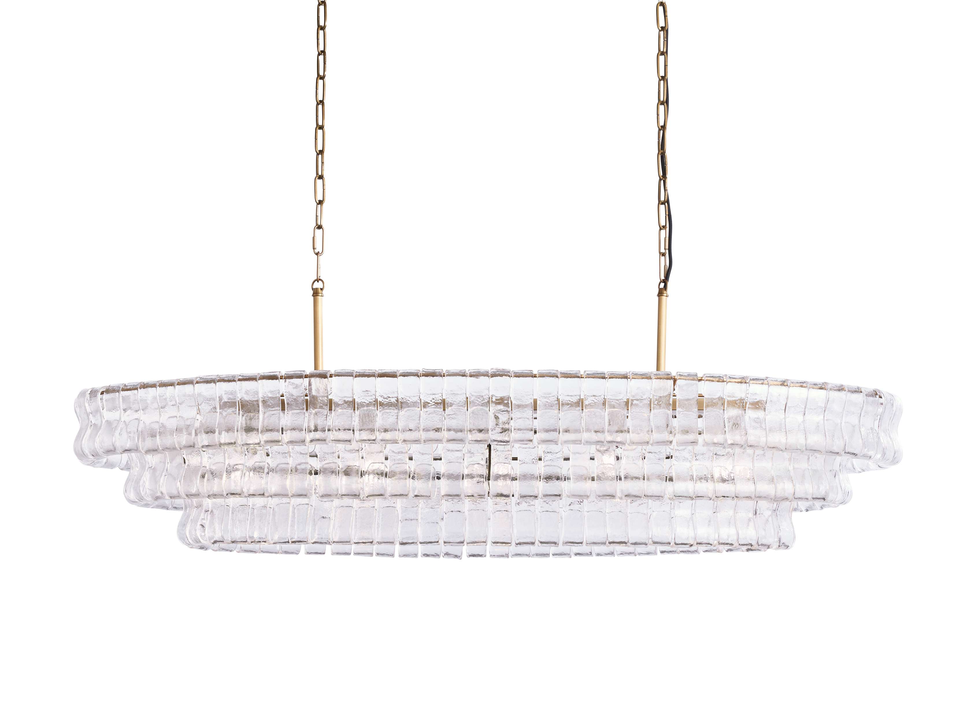 Ghiaccio Textured Glass Oval Chandelier - Image 12