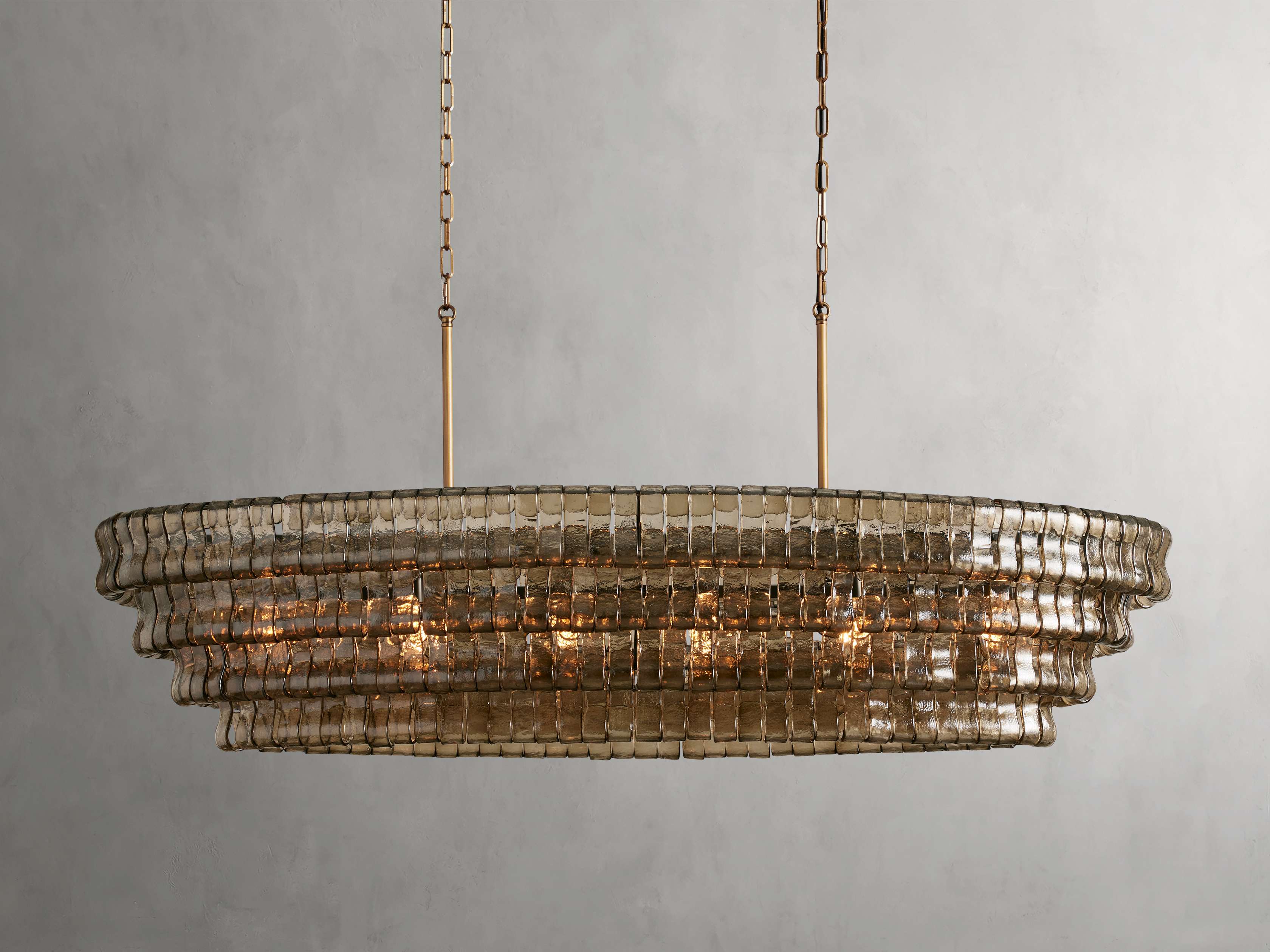 Ghiaccio Textured Glass Oval Chandelier - Image 26