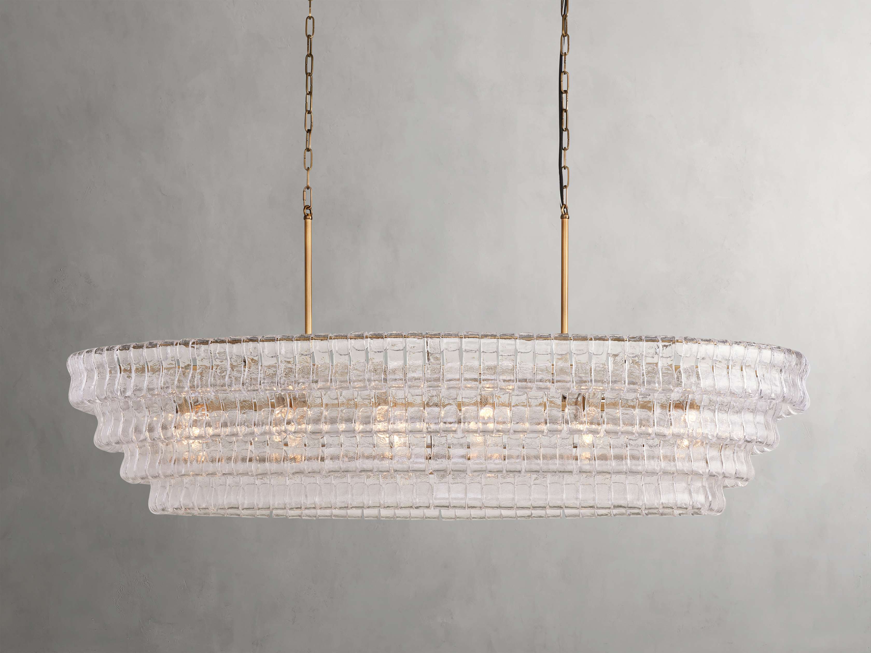 Ghiaccio Textured Glass Oval Chandelier - Image 32