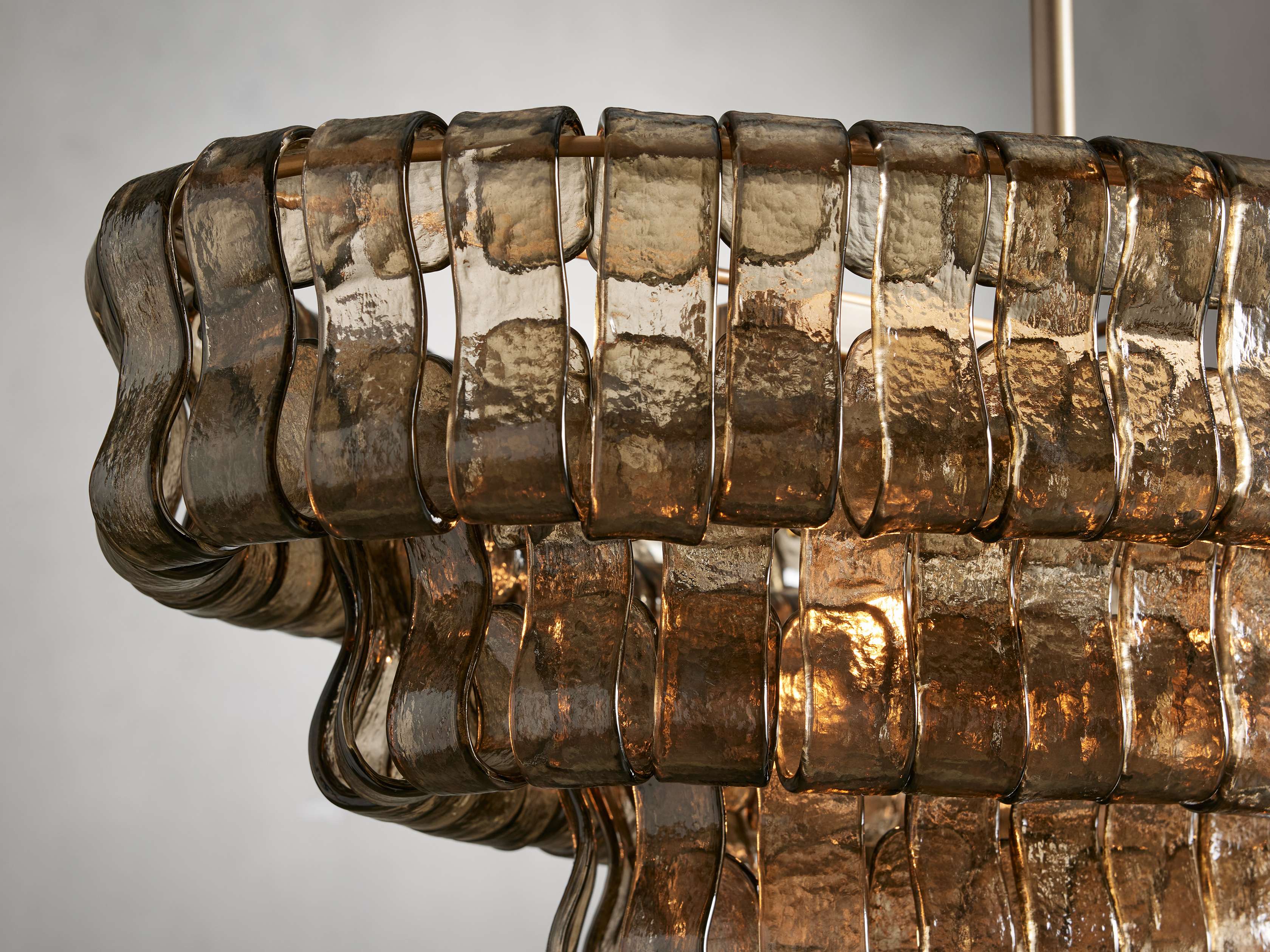 Ghiaccio Textured Glass Oval Chandelier - Image 4