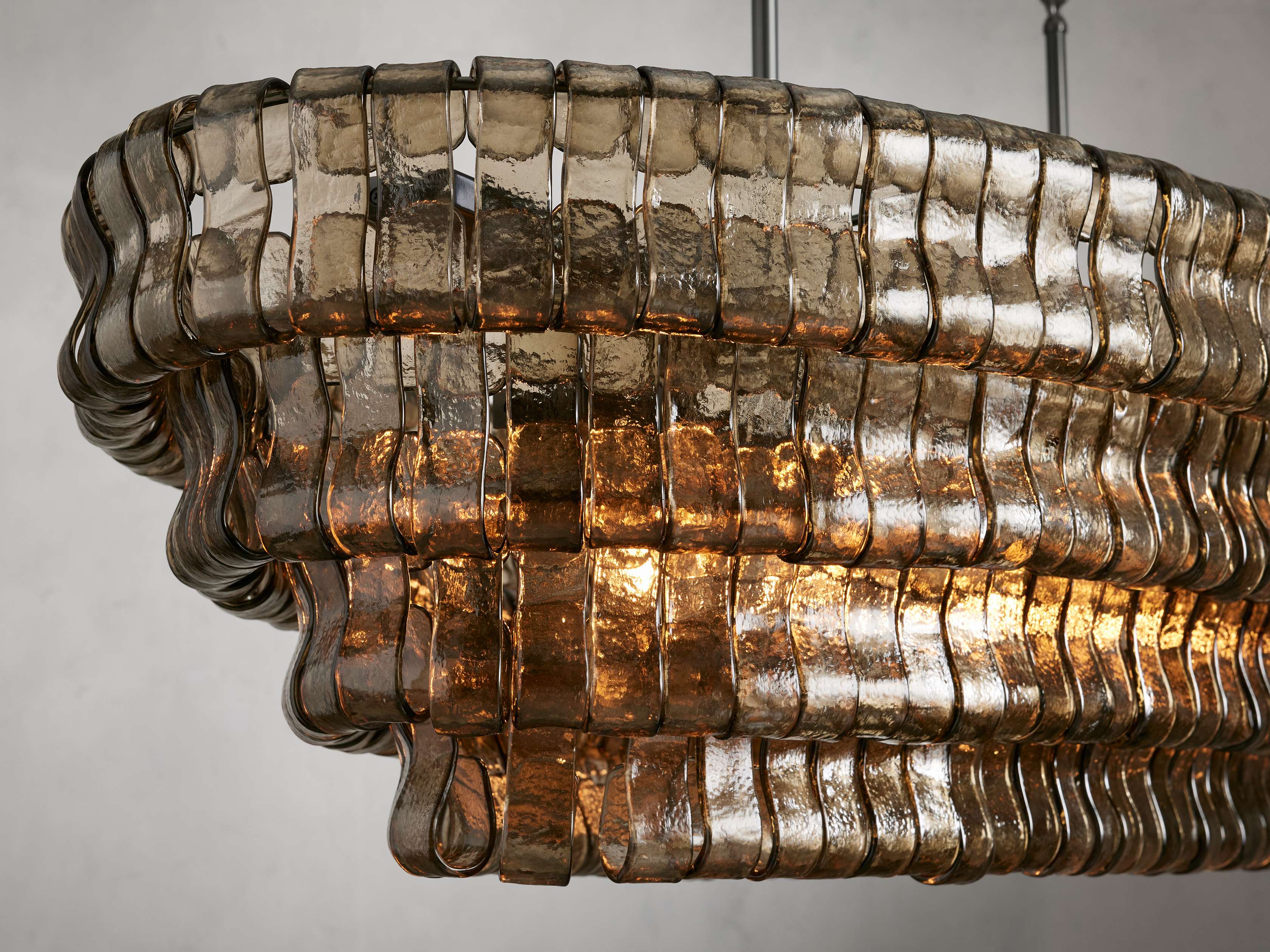 Ghiaccio Textured Glass Oval Chandelier - Image 40