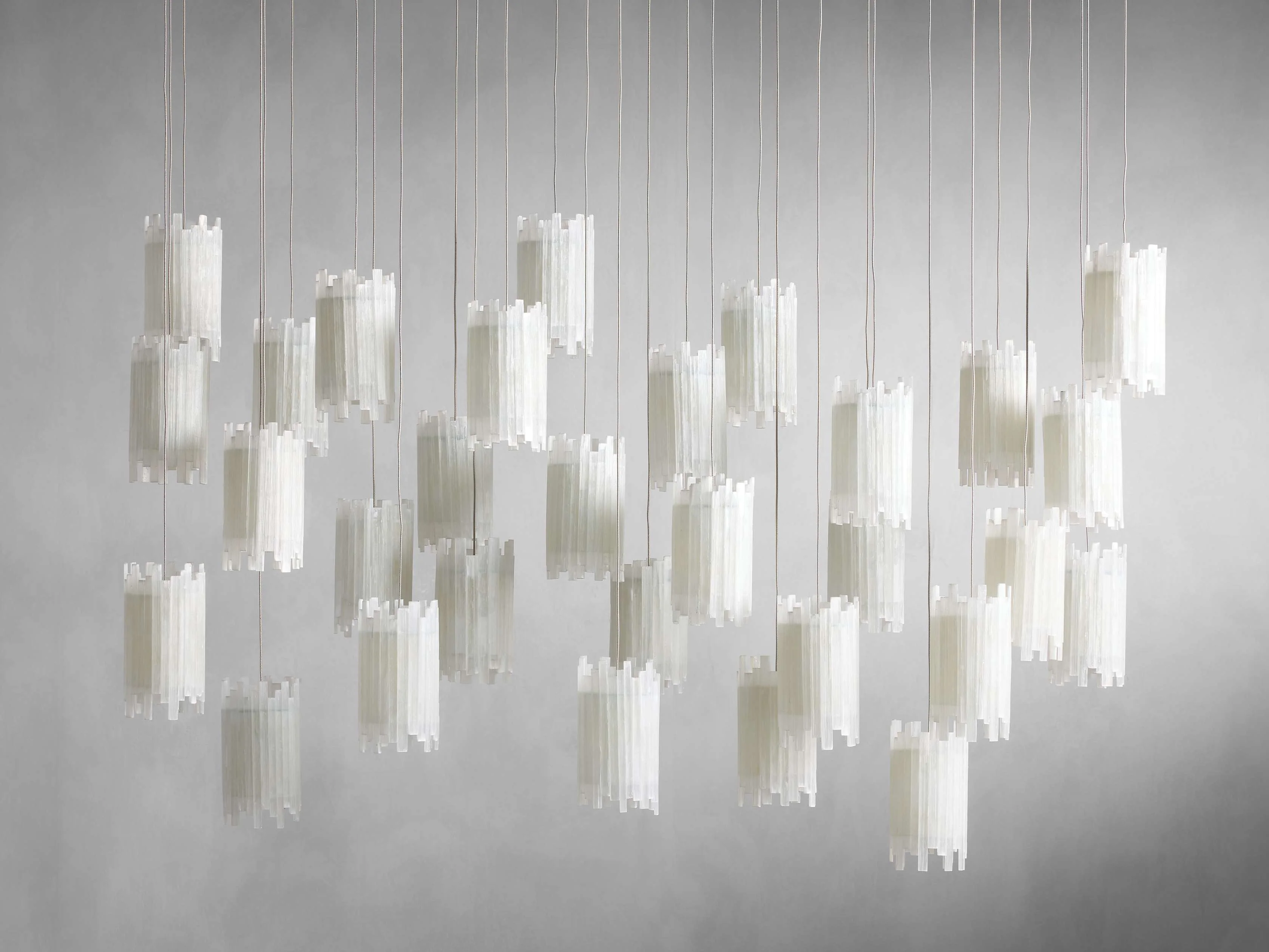 Gianna Selenite Cascade Rectangular Chandelier - Image 7
