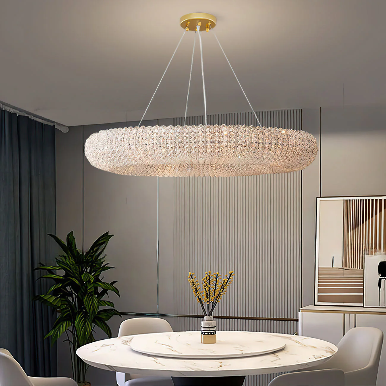 Halo Stranded Crystal Round Chandelier 72" - Image 17