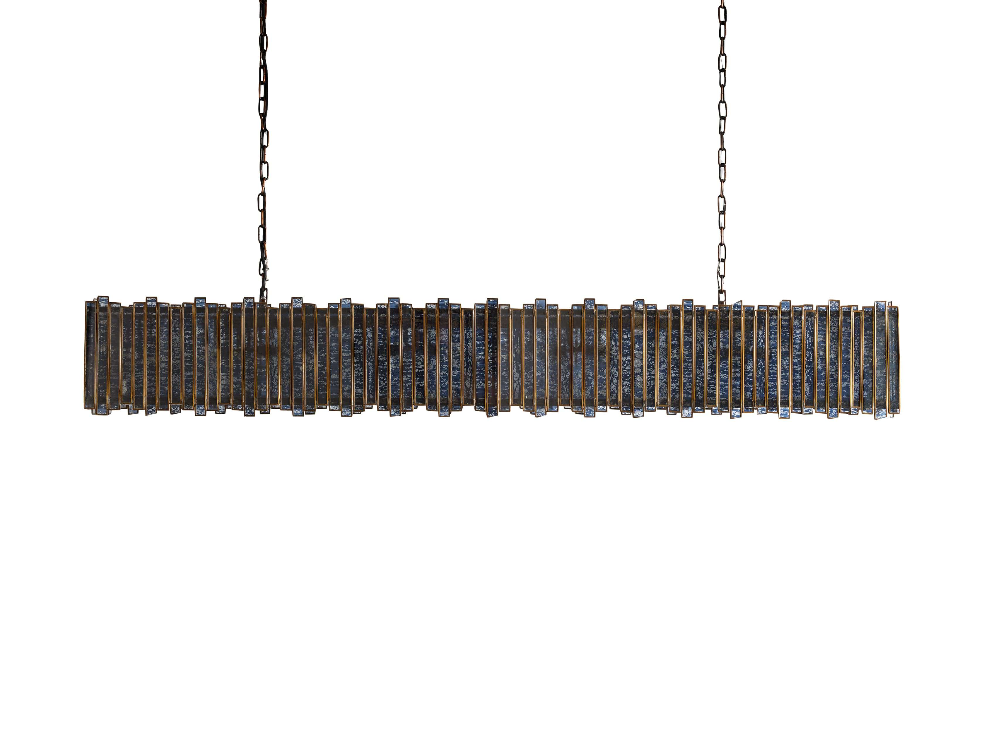 Laila Antiqued Glass Rectangular Chandelier - Image 10