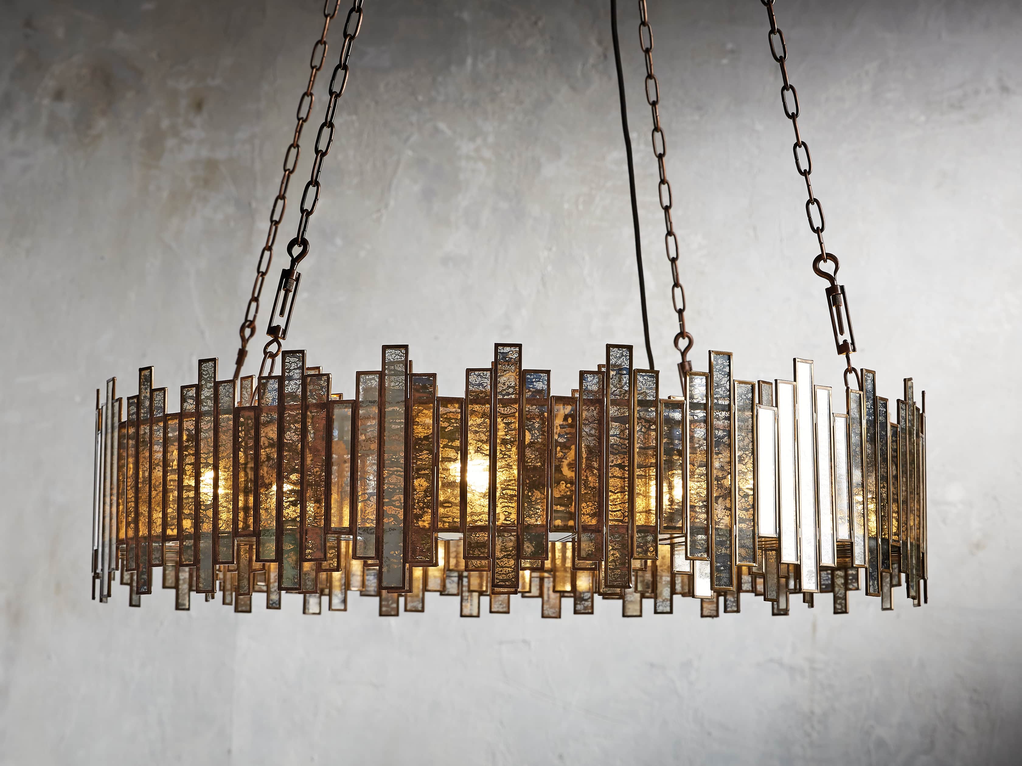 Laila Antiqued Glass Round Chandelier - Image 5