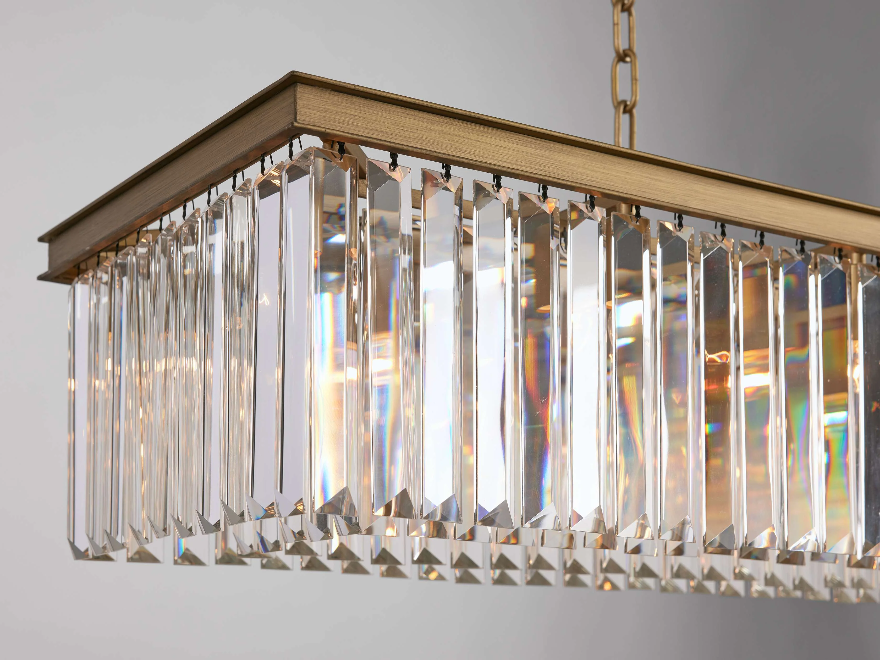 Leyland Faceted Deco Rectangular Chandelier - Image 3