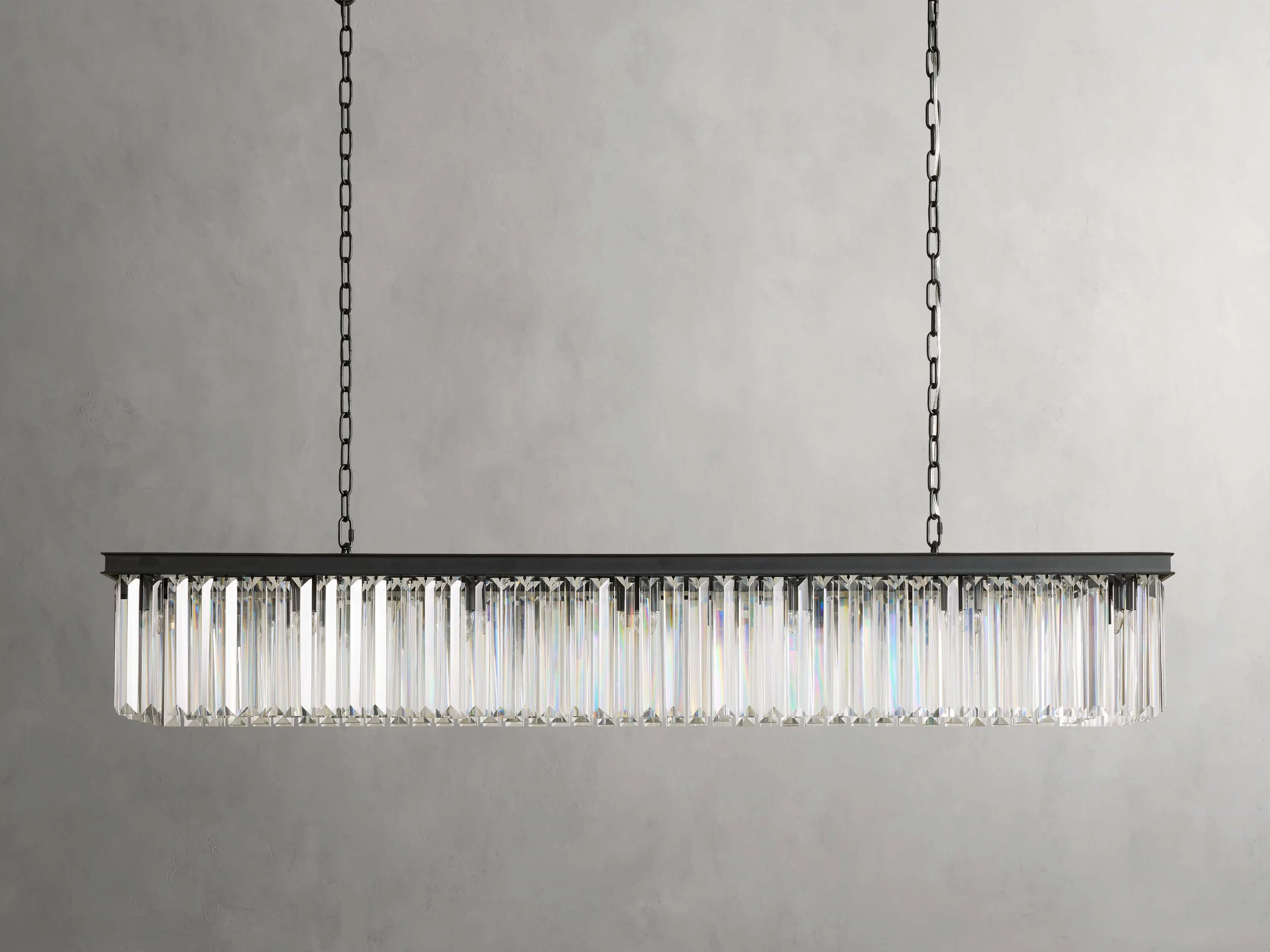 Leyland Faceted Deco Rectangular Chandelier - Image 7